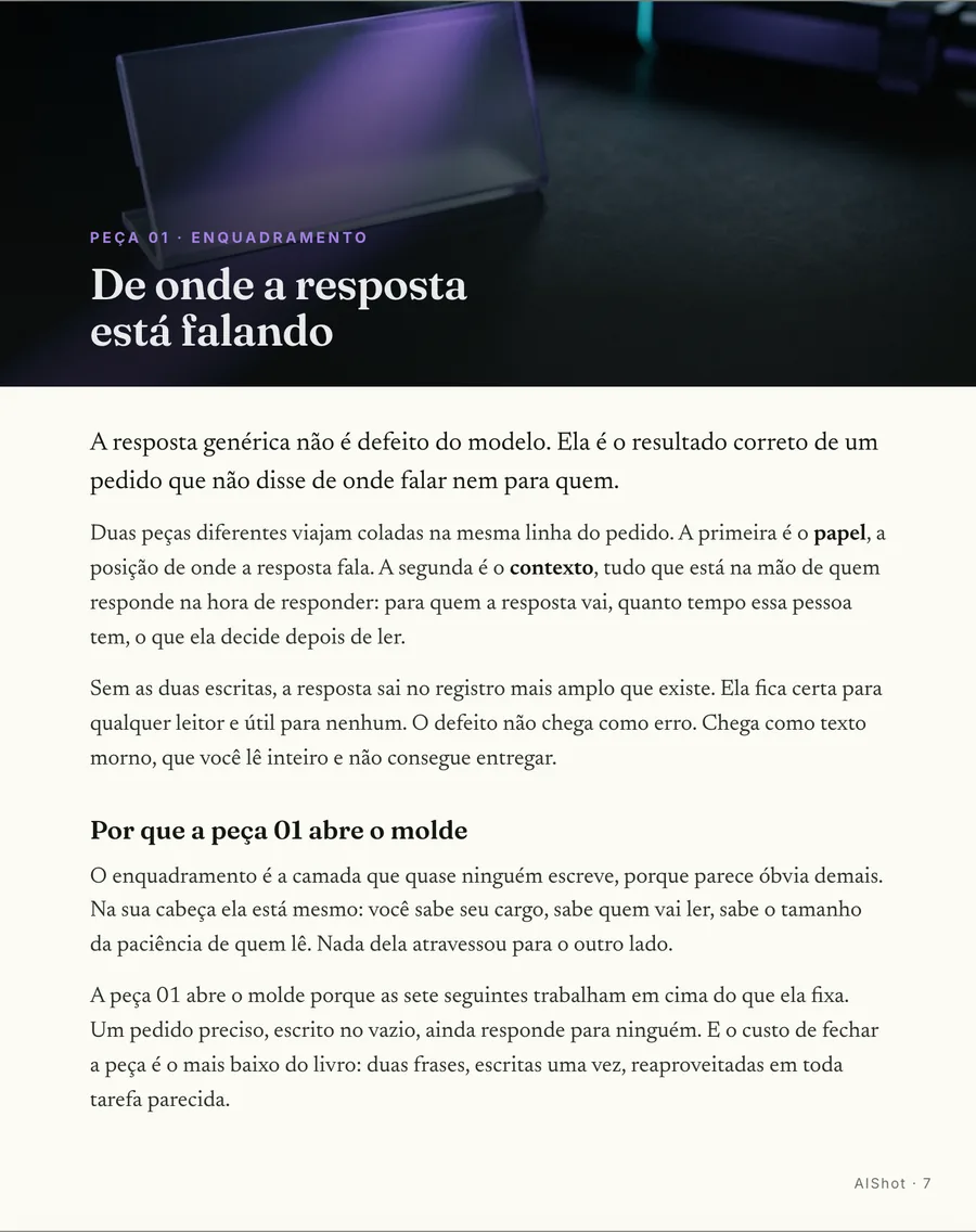 Abertura de peça: Cada peça abre em cena, com a decisão que ela devolve nomeada